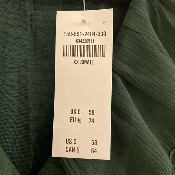 NWT Abercrombie Green Ruffle Wrap Dress - Picture 3 of 3